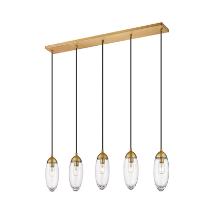 Arden Linear Chandelier in Rubbed Brass (5-Light).