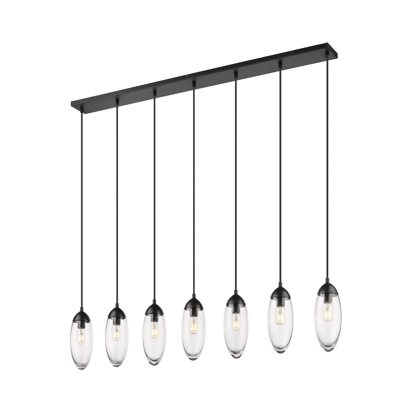 Arden Linear Chandelier in Matte Black (7-Light).