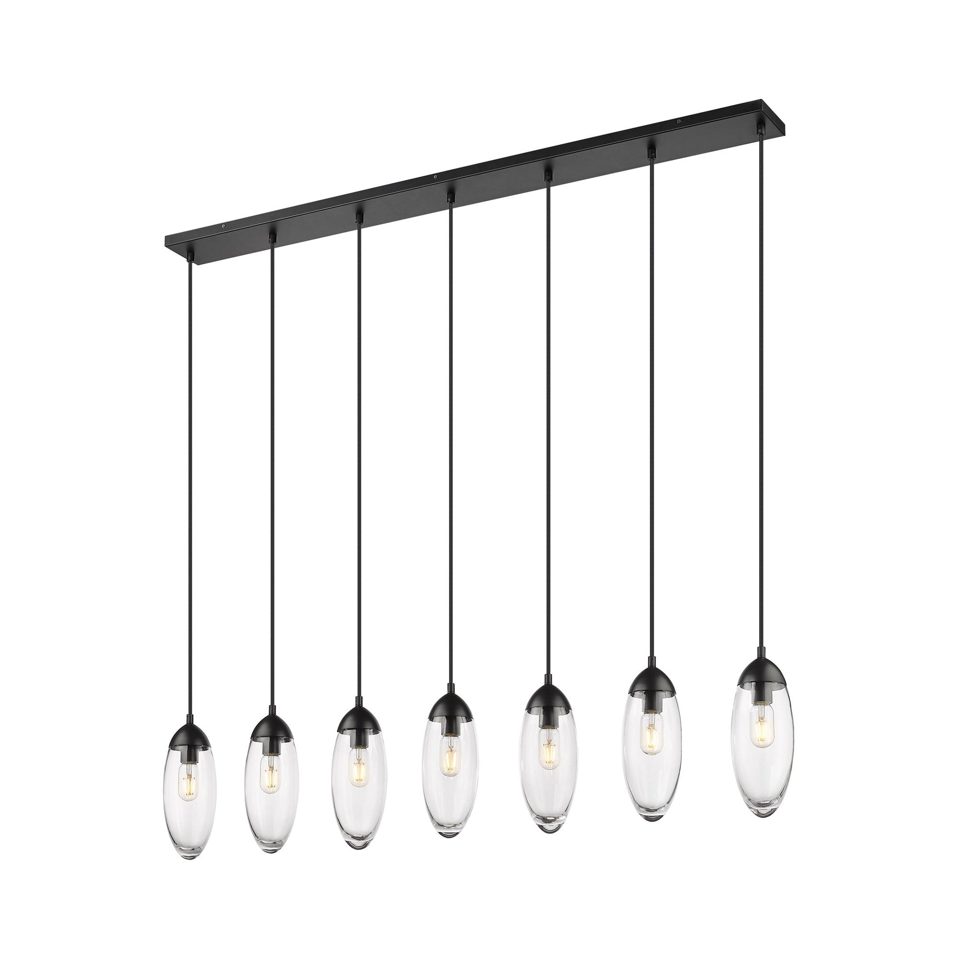 Arden Linear Chandelier in Matte Black (7-Light).