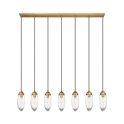 Arden Linear Chandelier in Rubbed Brass (7-Light).