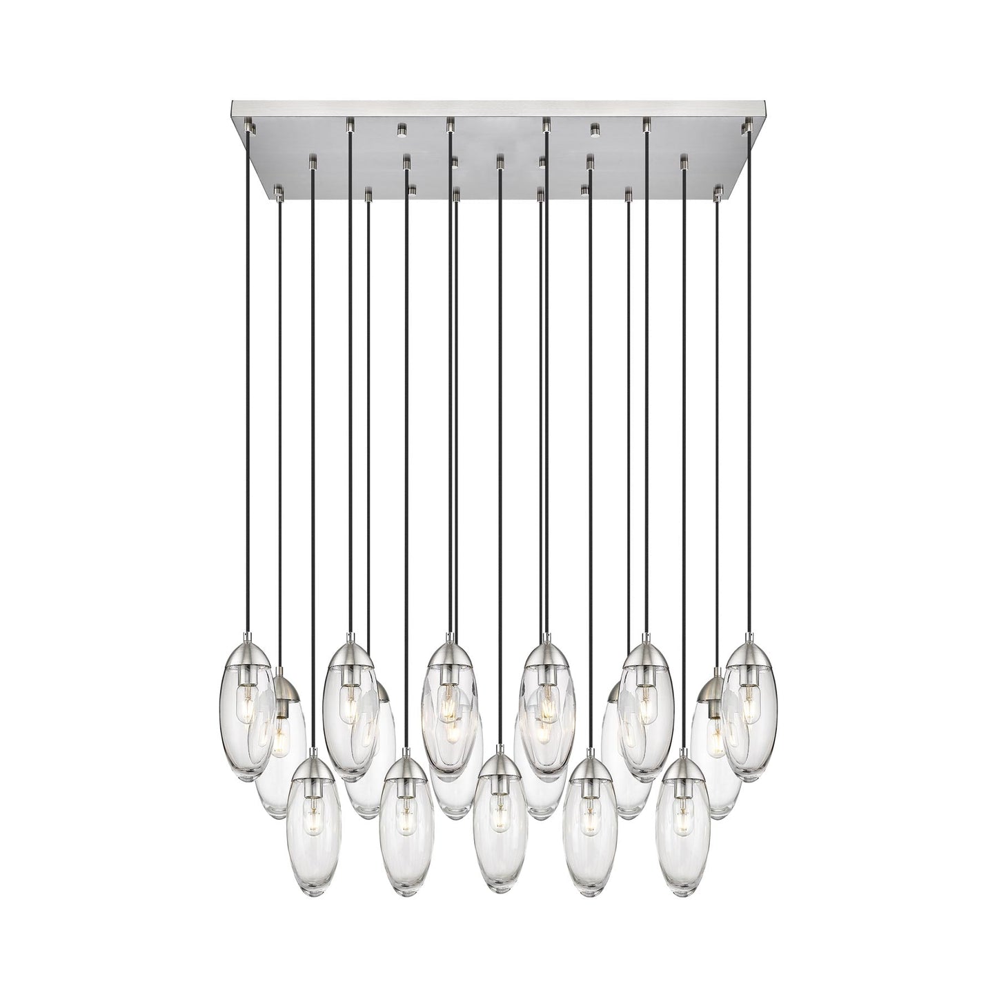 Arden Linear Chandelier in Brushed Nickel (17-Light).