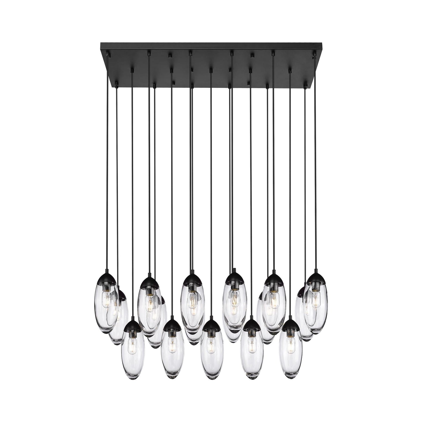 Arden Linear Chandelier in Matte Black (17-Light).