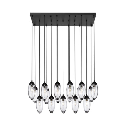 Arden Linear Chandelier in Matte Black (17-Light).