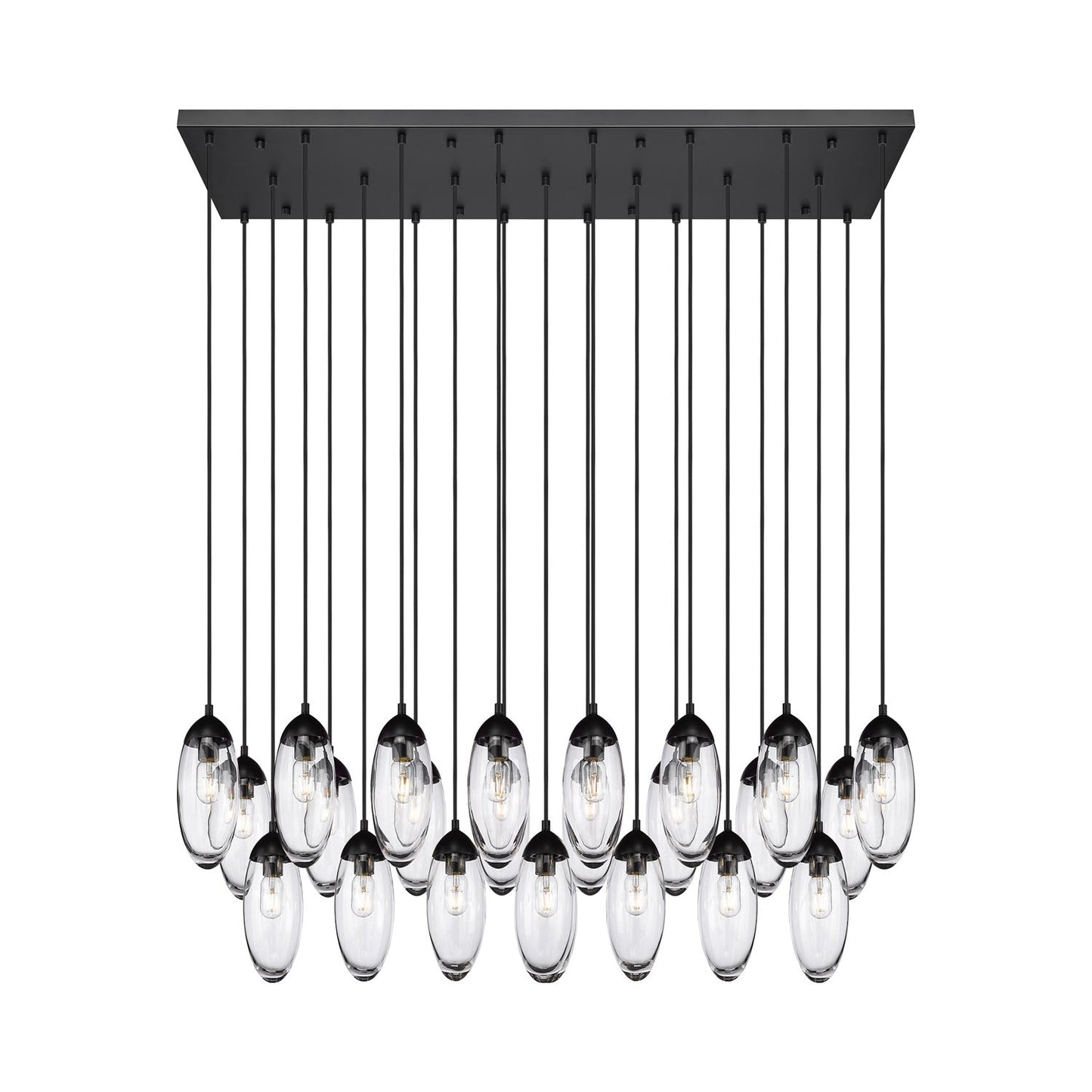 Arden Linear Chandelier in Matte Black (23-Light).