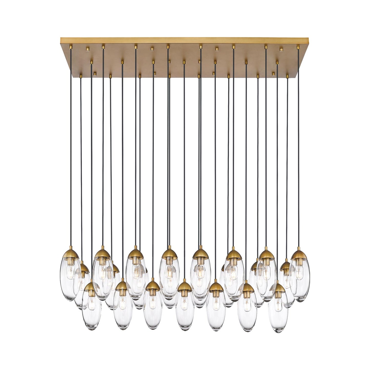 Arden Linear Chandelier in Rubbed Brass (23-Light).