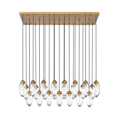 Arden Linear Chandelier in Rubbed Brass (23-Light).