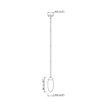 Arden Pendant Light - line drawing.