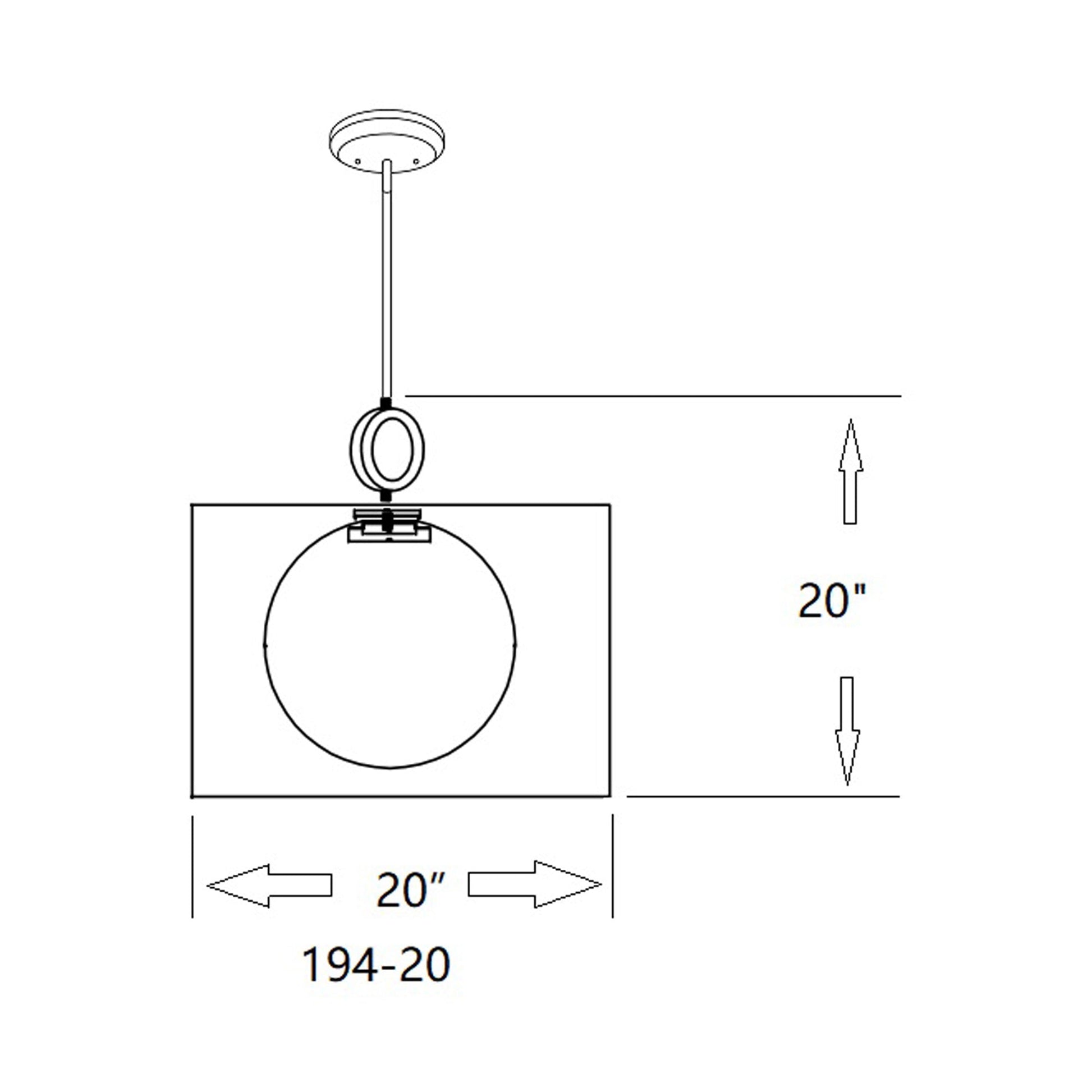 Arosia Pendant Light - line drawing.
