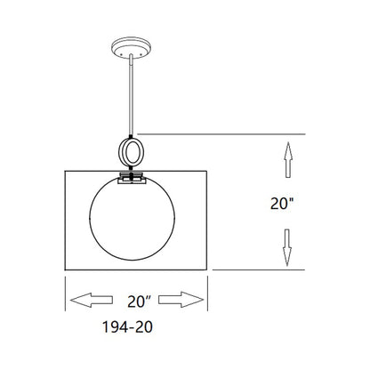 Arosia Pendant Light - line drawing.