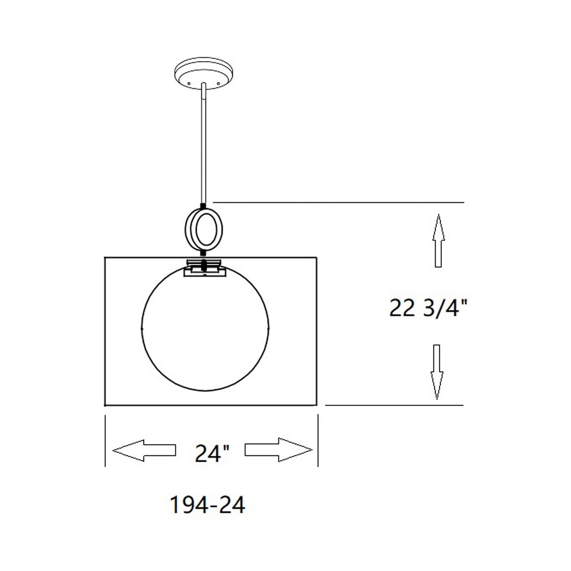 Arosia Pendant Light - line drawing.