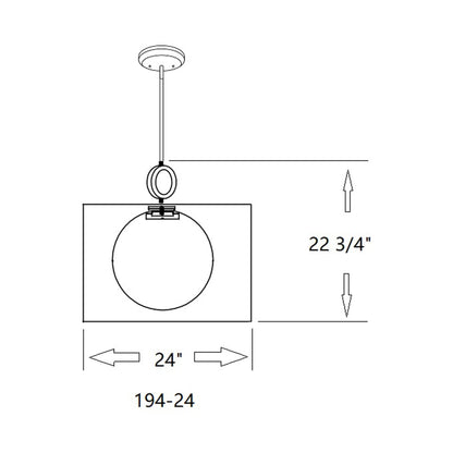 Arosia Pendant Light - line drawing.