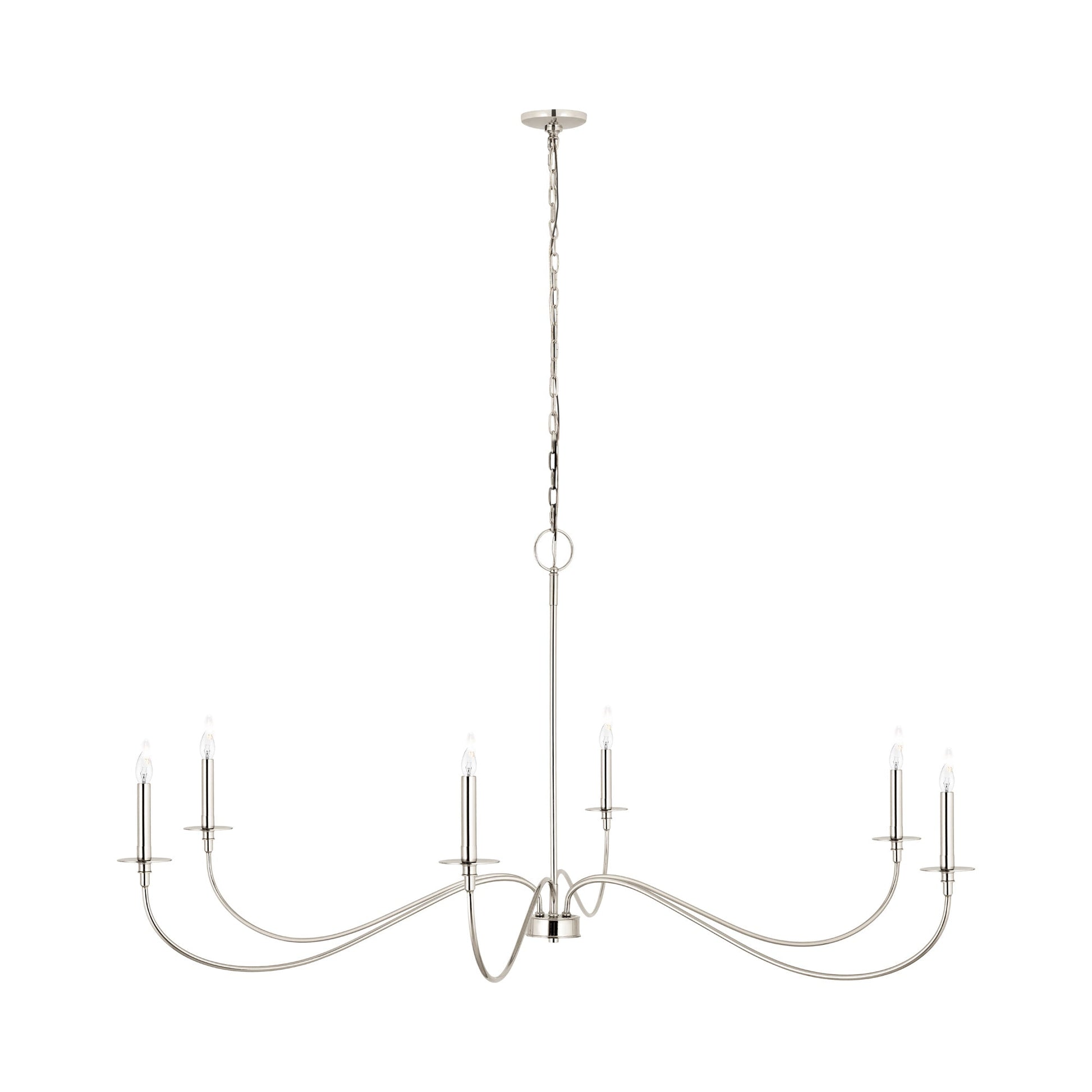 Arrington Chandelier in Polished Nickel (63-Inch).