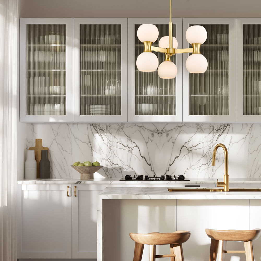 Artemis Chandelier in kitchen.