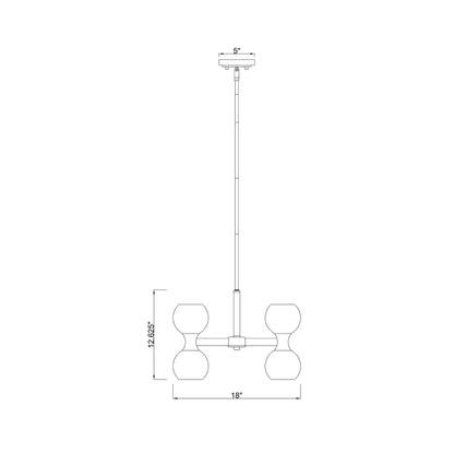 Artemis Chandelier - line drawing.