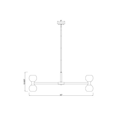 Artemis Chandelier - line drawing.