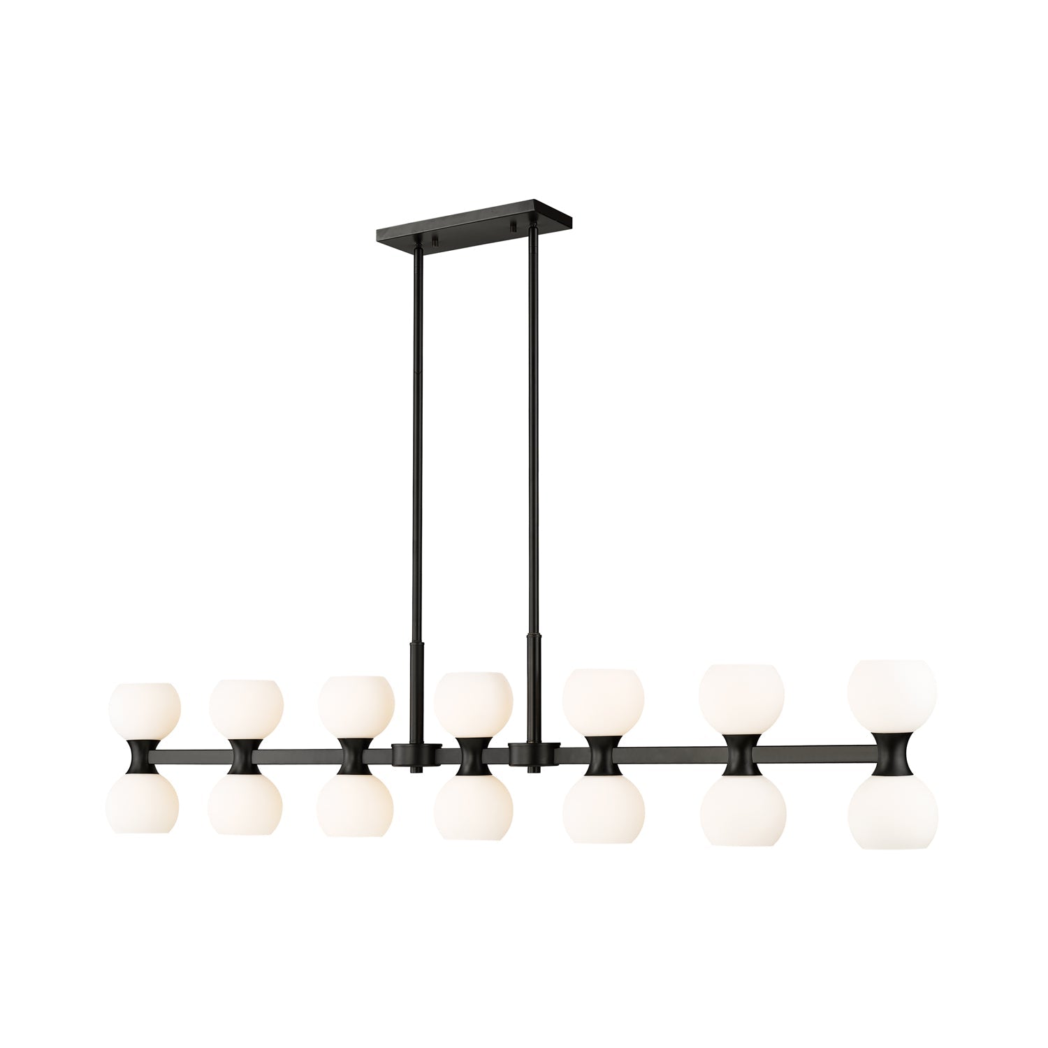 Artemis Island Light in Matte Black (14-Light).