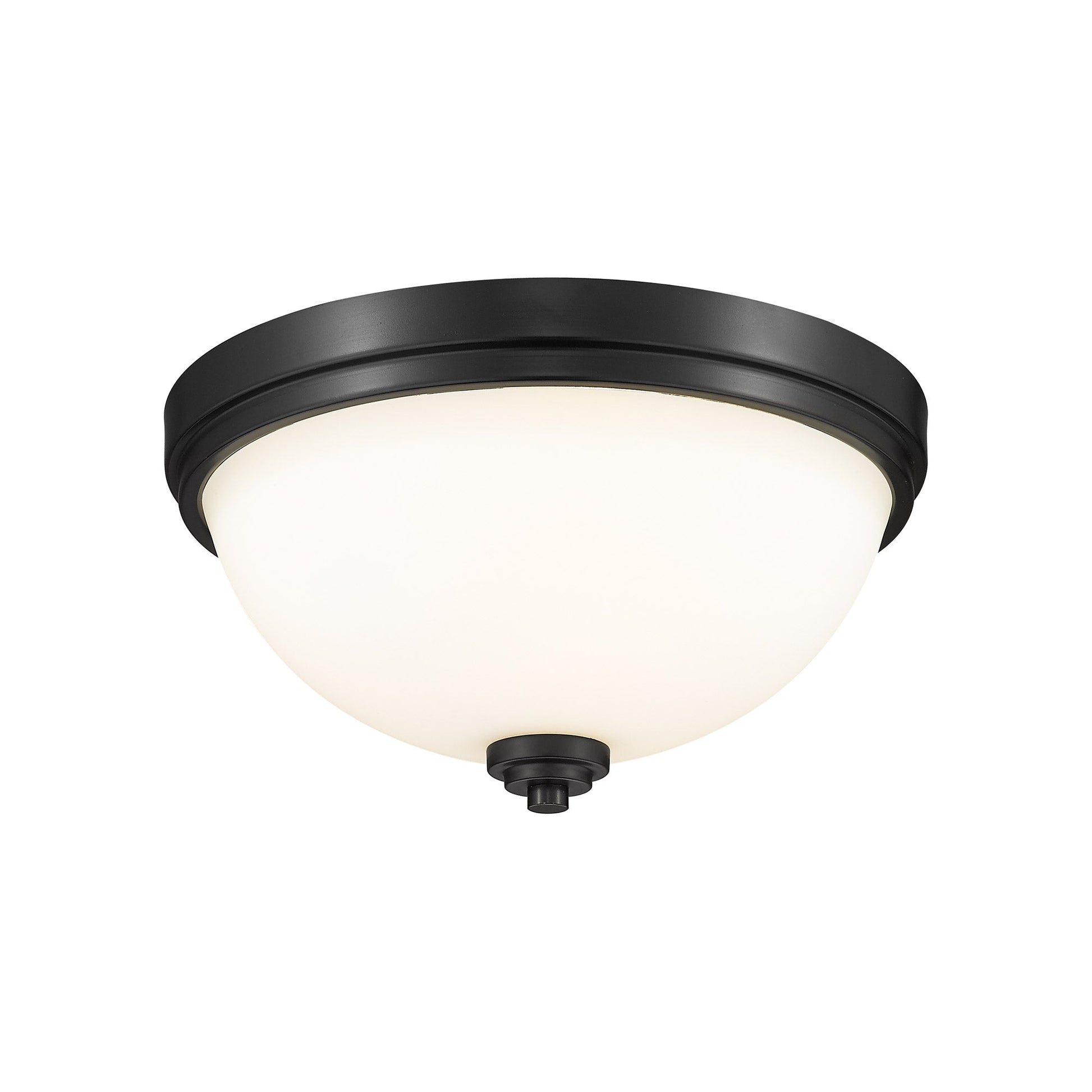 Ashton Flush Mount Ceiling Light in Matte Black (13-Inch).