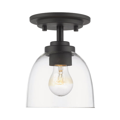 Ashton Semi-Flush Mount Ceiling Light in Bronze/Clear.