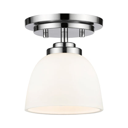 Ashton Semi-Flush Mount Ceiling Light in Chrome/Matte Opal.