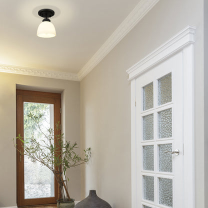 Ashton Semi-Flush Mount Ceiling Light in living room.