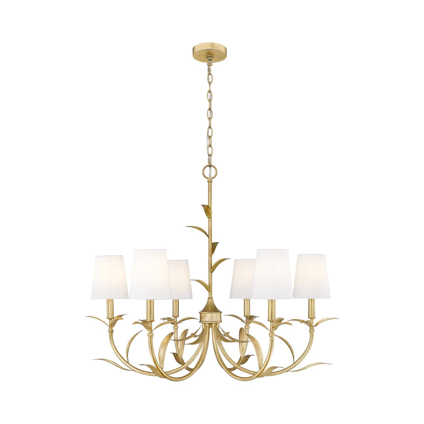 Aslin Chandelier in Gold Leaf (6-Light).