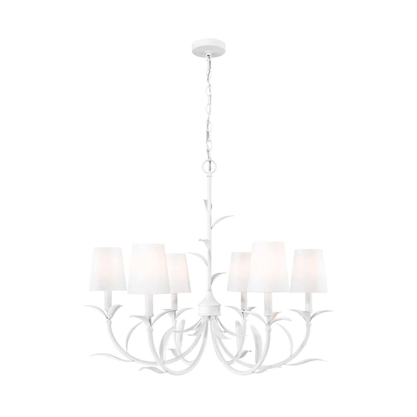 Aslin Chandelier in Textured White (6-Light).