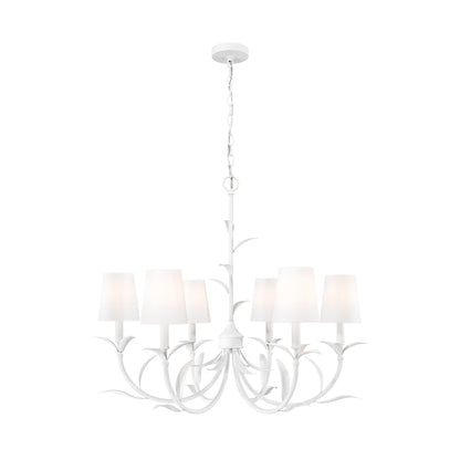 Aslin Chandelier in Textured White (6-Light).
