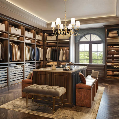 Aslin Chandelier in walk-in closet.