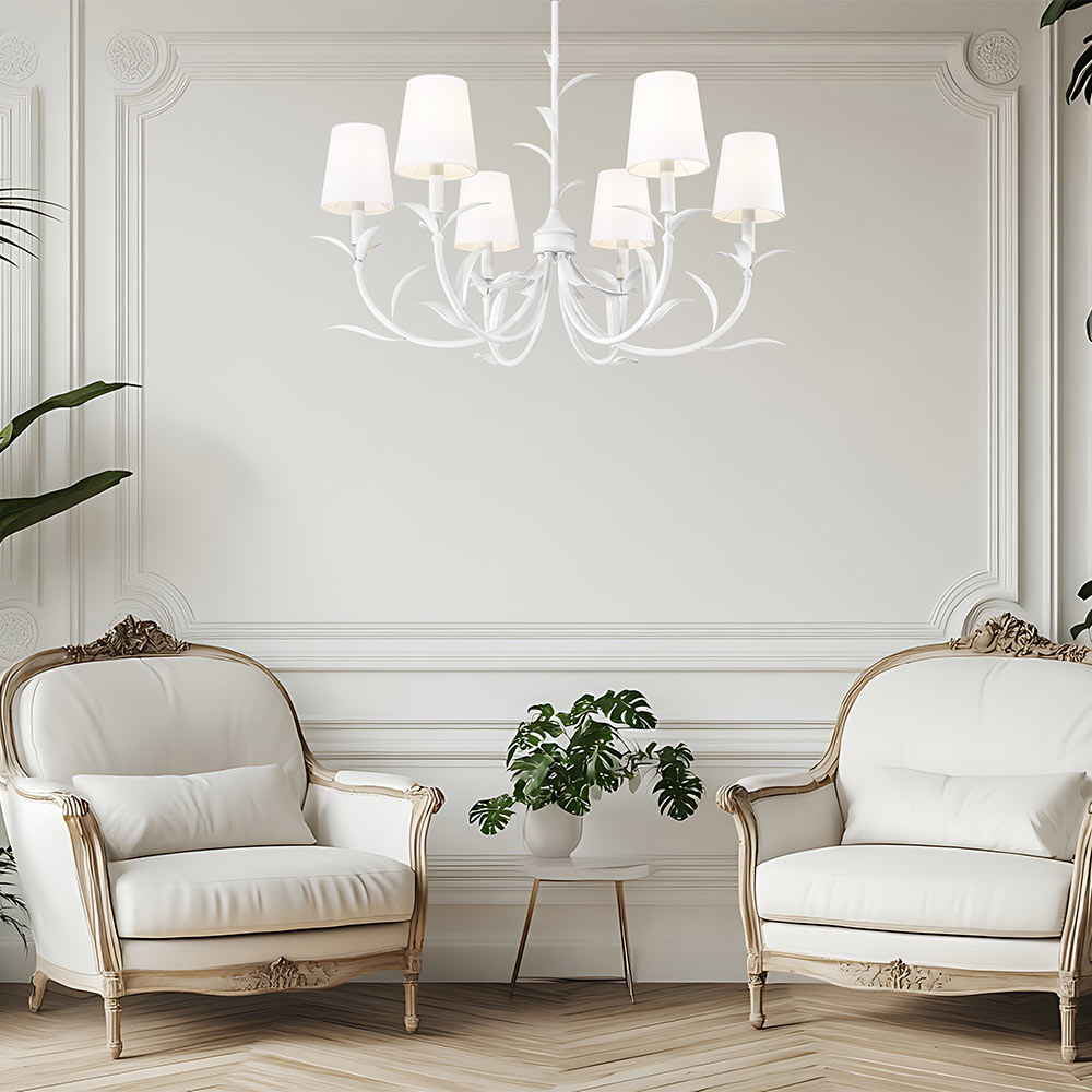 Aslin Chandelier in living room.