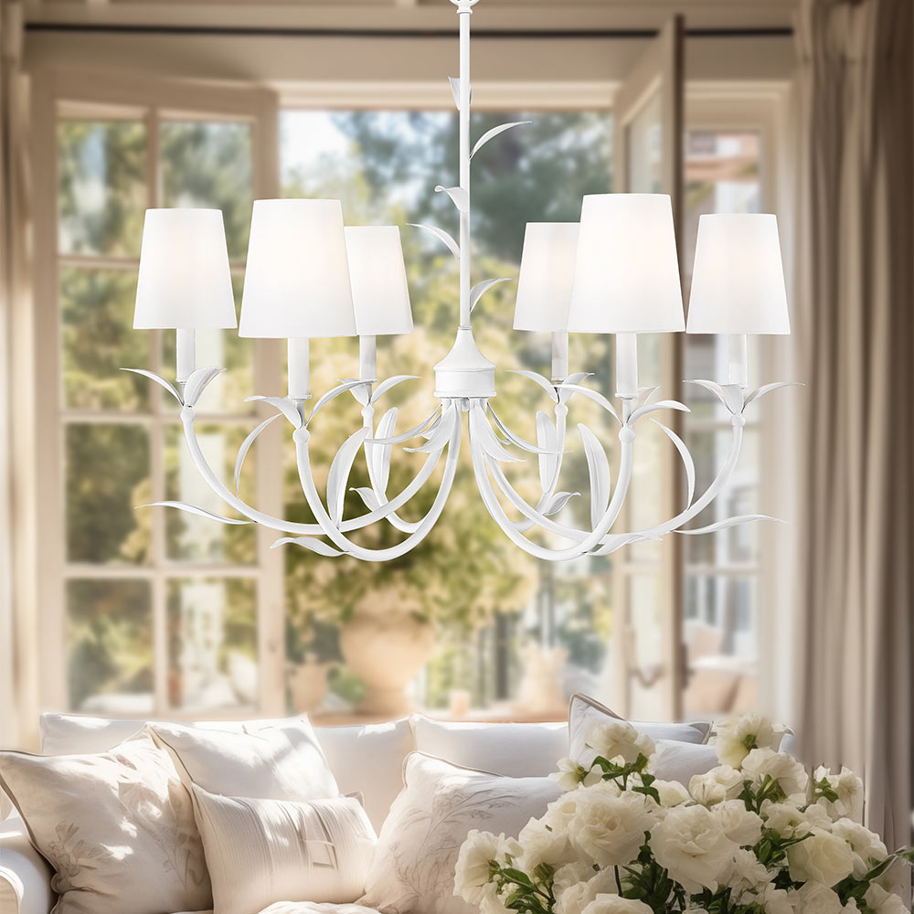 Aslin Chandelier in living room.