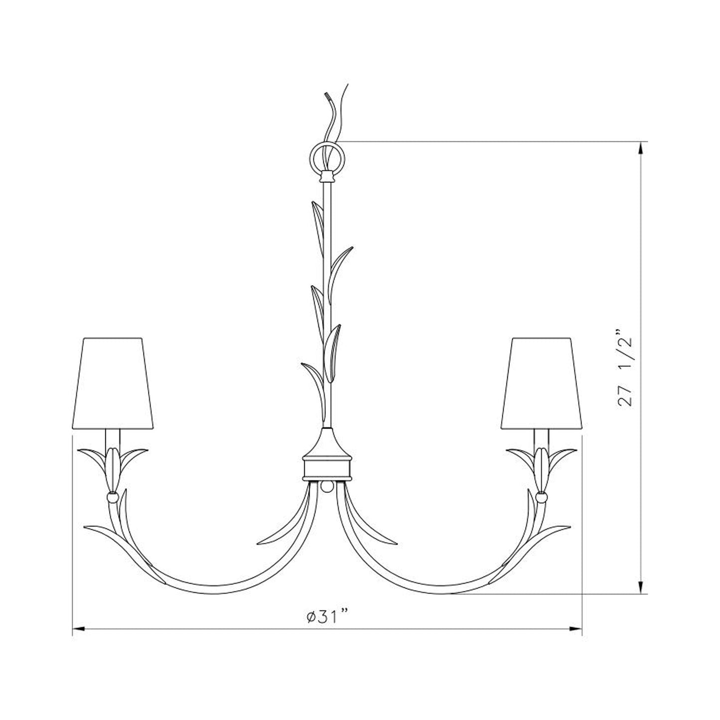 Aslin Chandelier - line drawing.