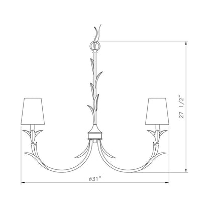 Aslin Chandelier - line drawing.
