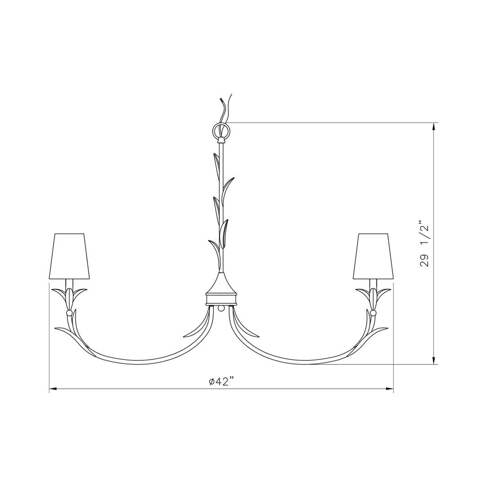 Aslin Chandelier - line drawing.