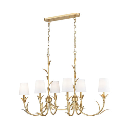 Aslin Linear Chandelier in Gold Leaf.
