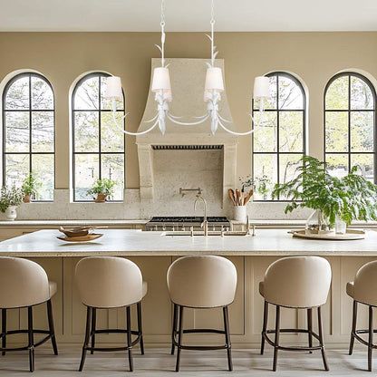 Aslin Linear Chandelier in kitchen.