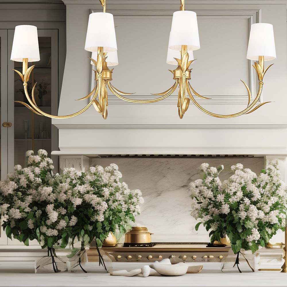 Aslin Linear Chandelier in living room.