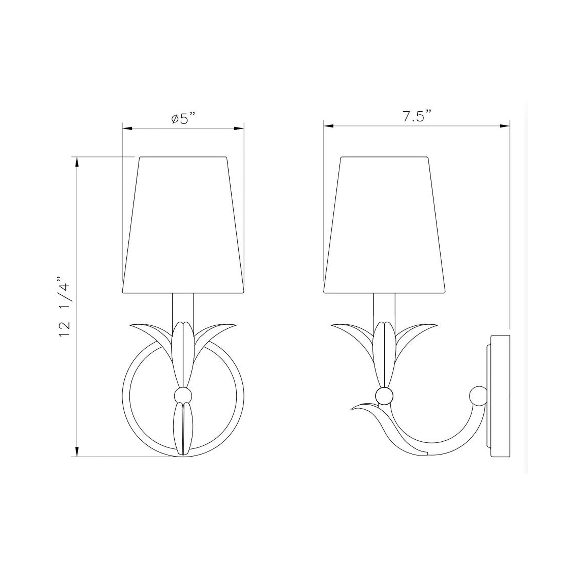 Aslin Wall Light - line drawing.