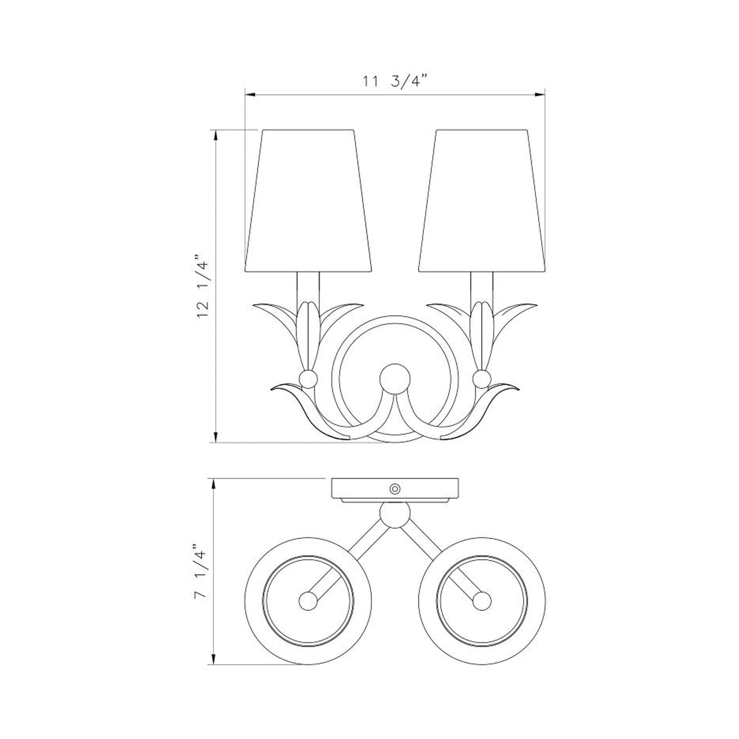 Aslin Wall Light - line drawing.