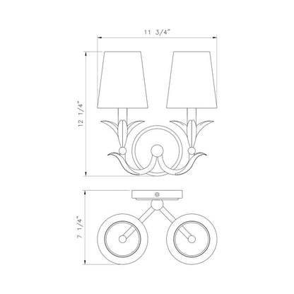 Aslin Wall Light - line drawing.