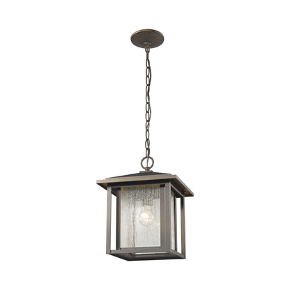Aspen Outdoor Pendant Light in Oil Rubbed Bronze.