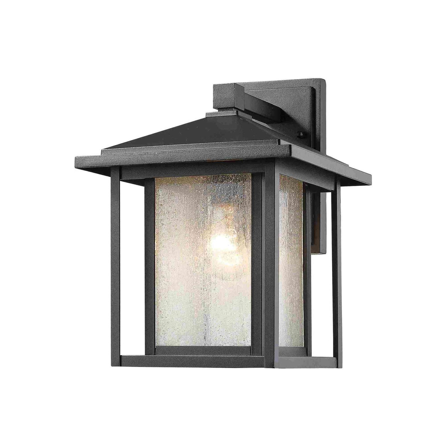 Aspen Outdoor Wall Light in Black (12.75-Inch).