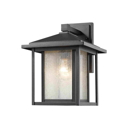 Aspen Outdoor Wall Light in Black (12.75-Inch).