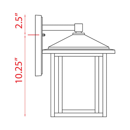 Aspen Outdoor Wall Light - line drawing.