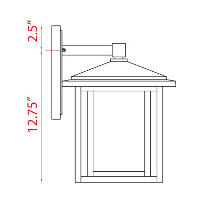 Aspen Outdoor Wall Light - line drawing.