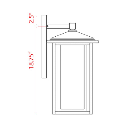 Aspen Outdoor Wall Light - line drawing.