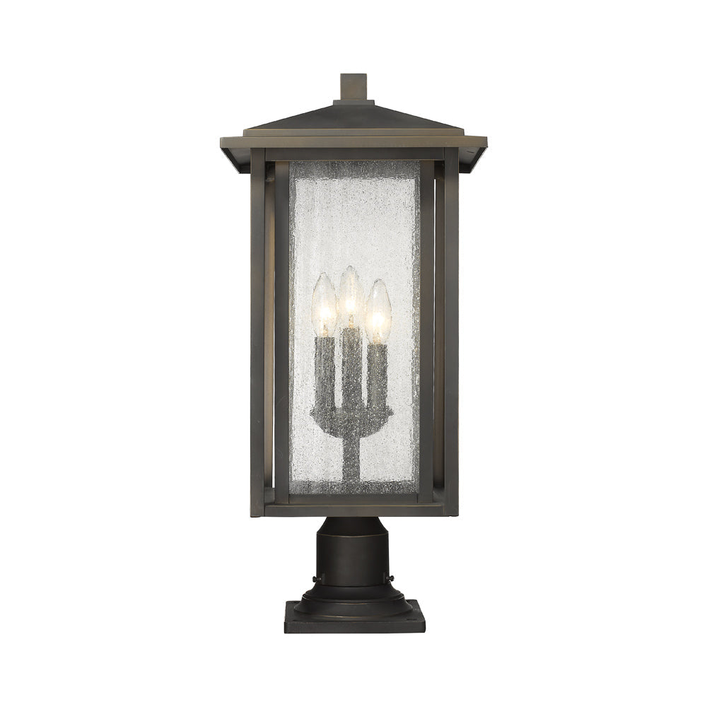 Aspen Round Outdoor Multi Light Pier Mount Light in Detail.