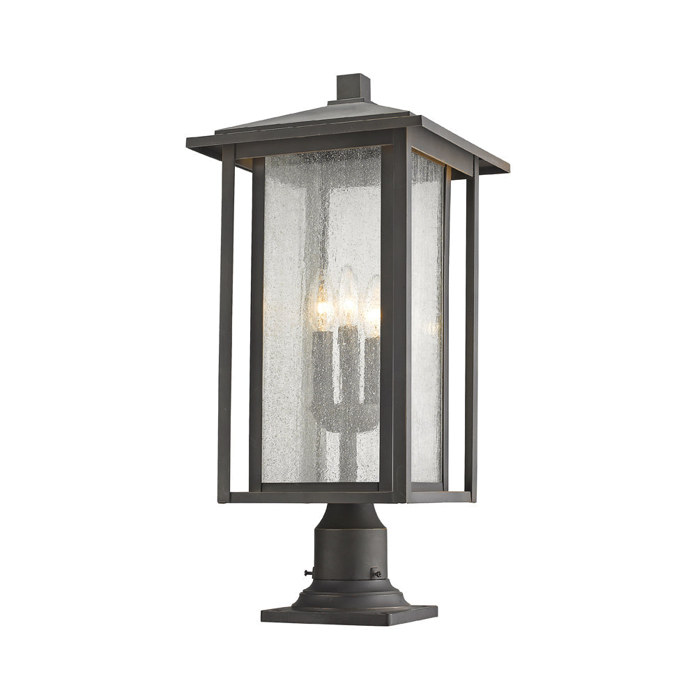 Aspen Round Outdoor Multi Light Pier Mount Light in Detail.