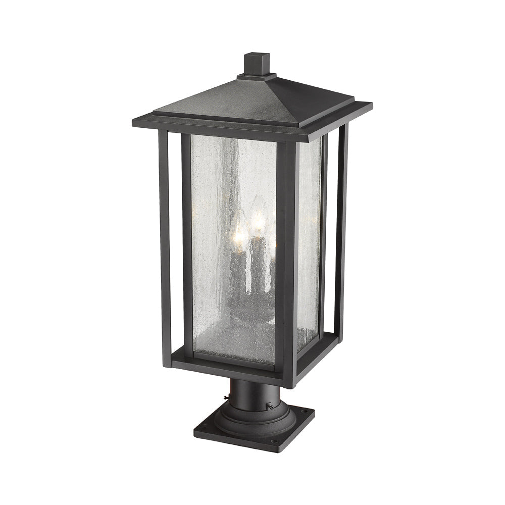 Aspen Round Outdoor Multi Light Pier Mount Light in Detail.