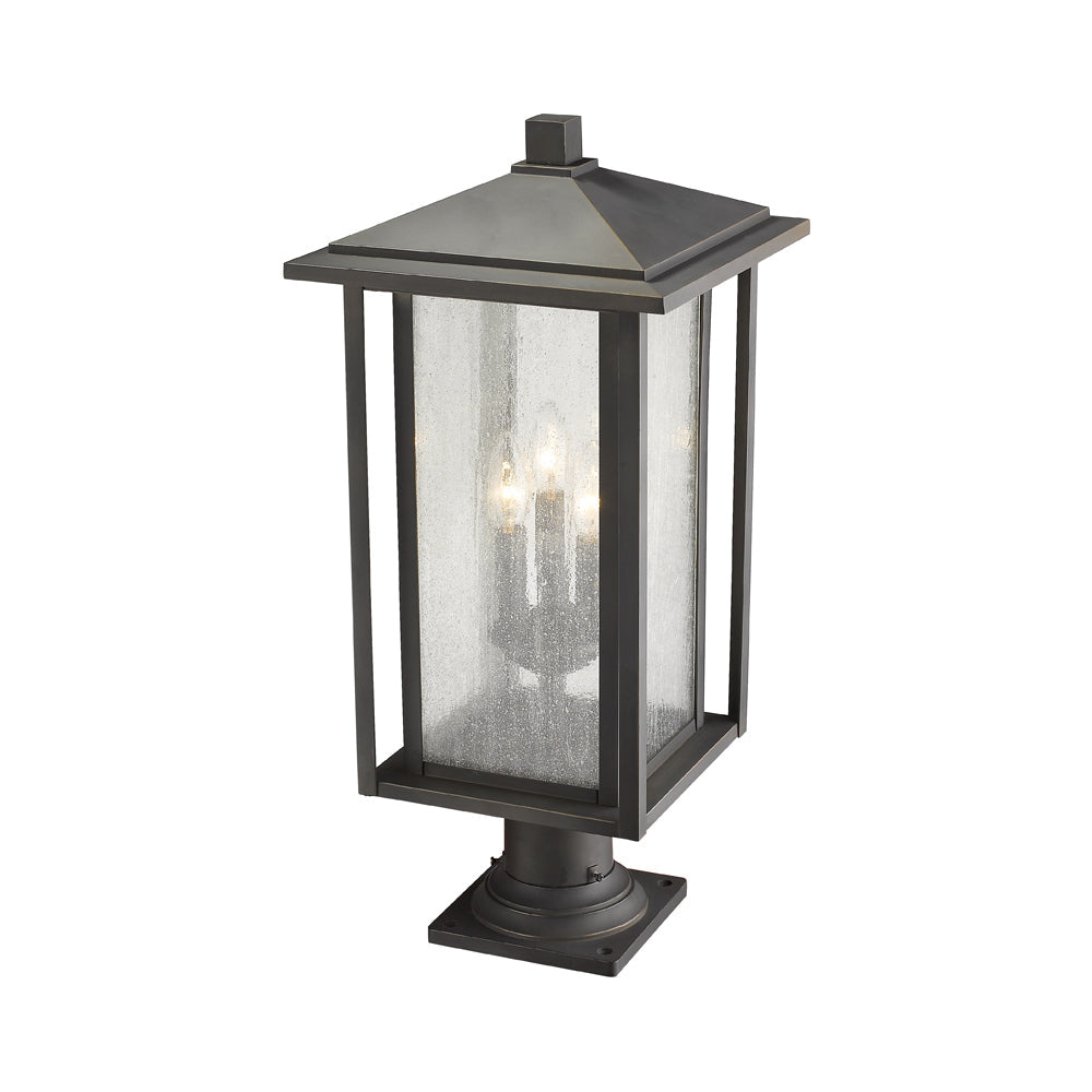 Aspen Round Outdoor Multi Light Pier Mount Light in Detail.