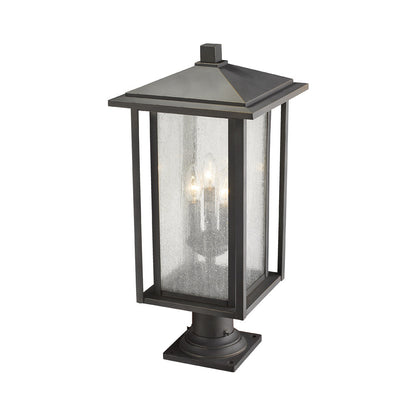 Aspen Round Outdoor Multi Light Pier Mount Light in Detail.